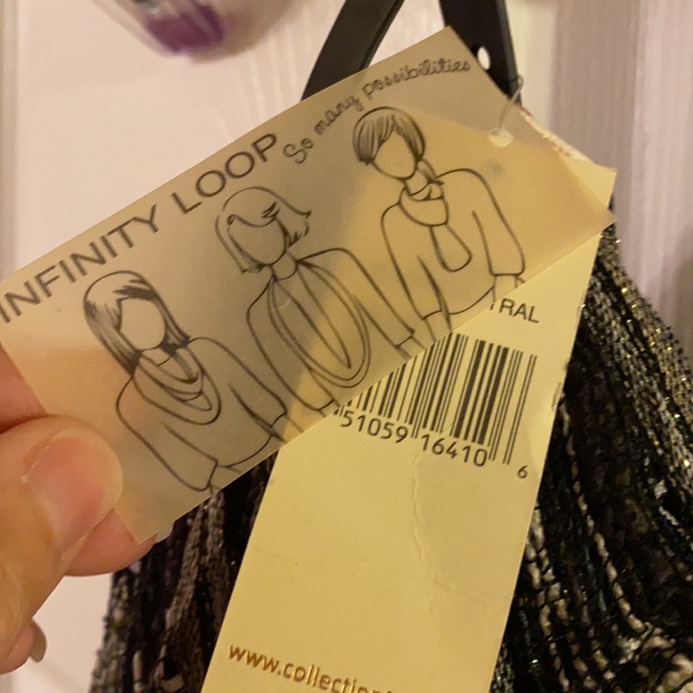 Collectioneighteen Infinity Loop Scarf. Black/Whi… - image 3